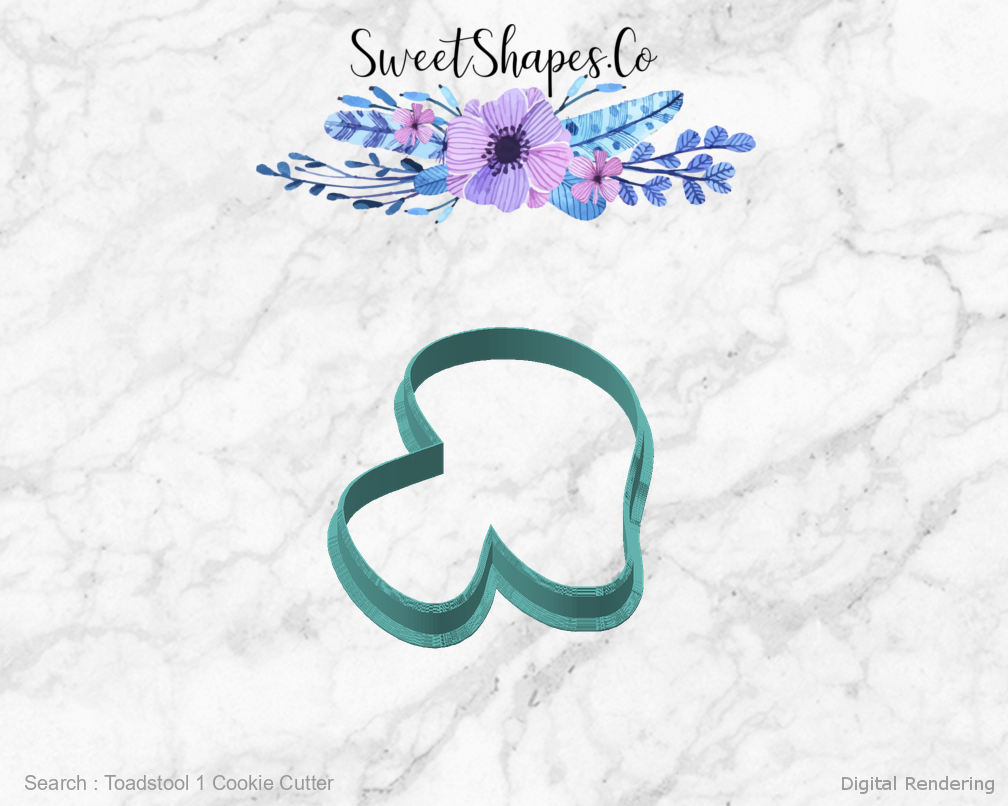 Toadstool 1 Cookie Cutter — angled front view