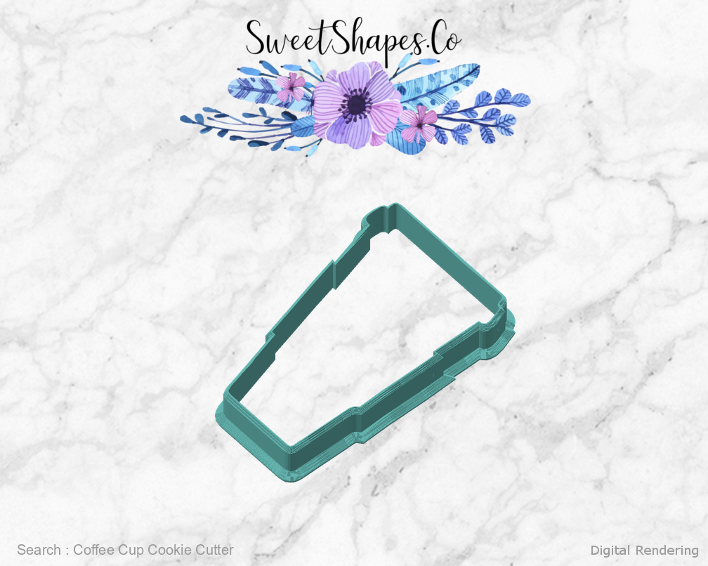 Coffee Cup Cookie Cutter — angled front view