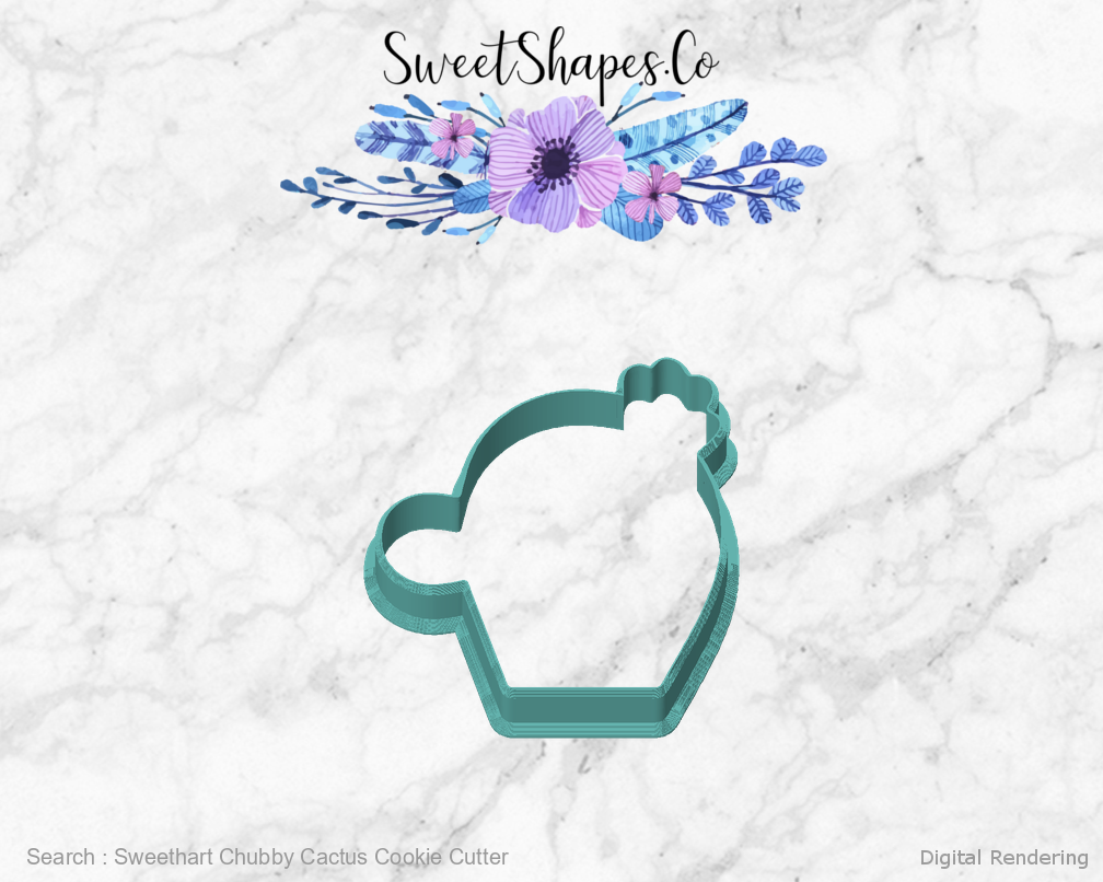 Sweethart Chubby Cactus Cookie Cutter — front view