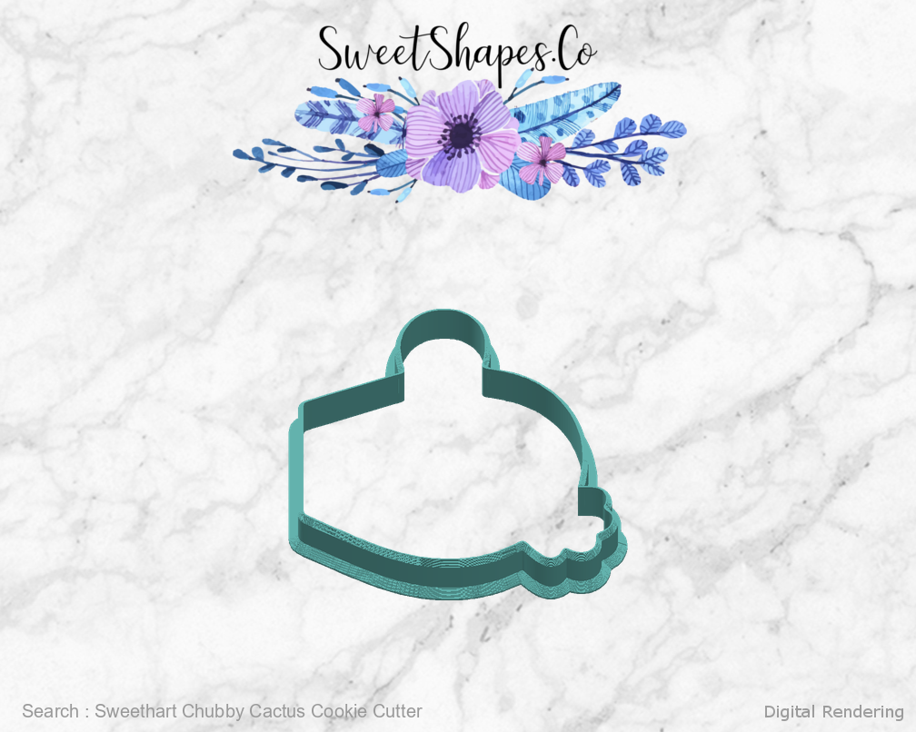 Sweethart Chubby Cactus Cookie Cutter — right view
