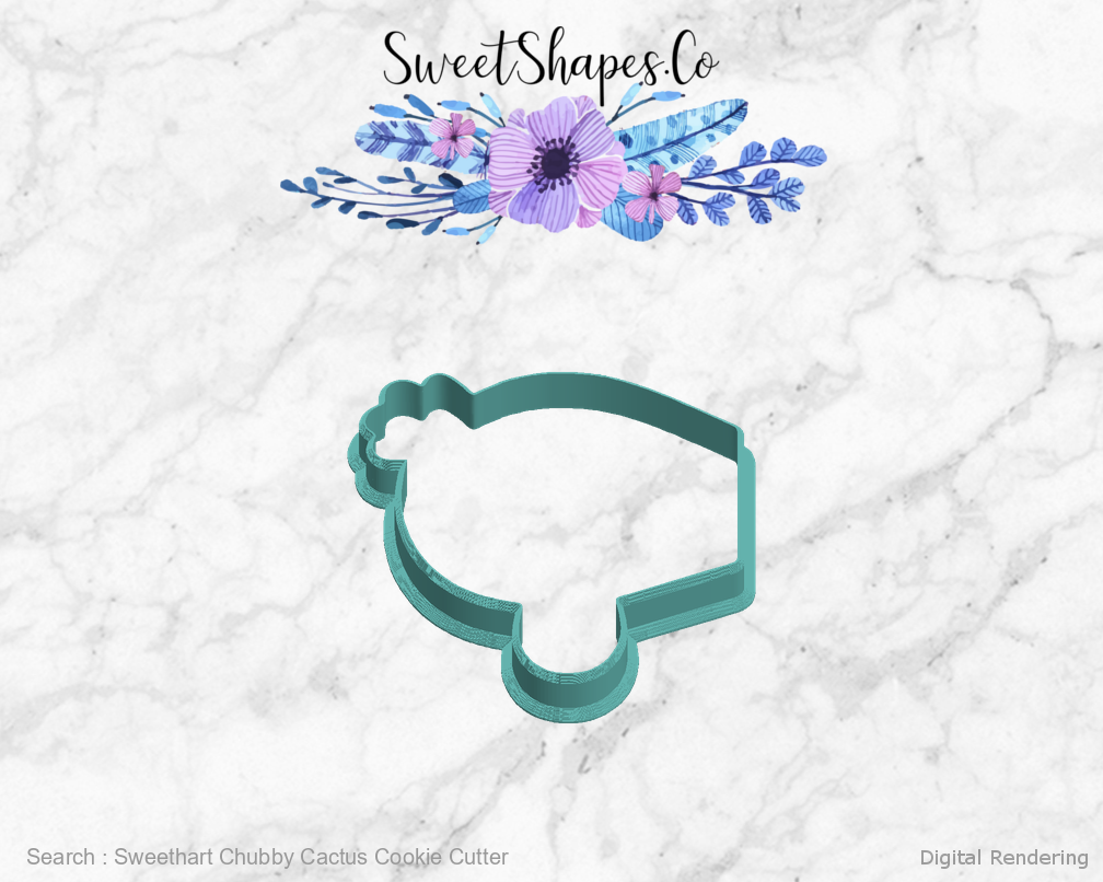 Sweethart Chubby Cactus Cookie Cutter — left view
