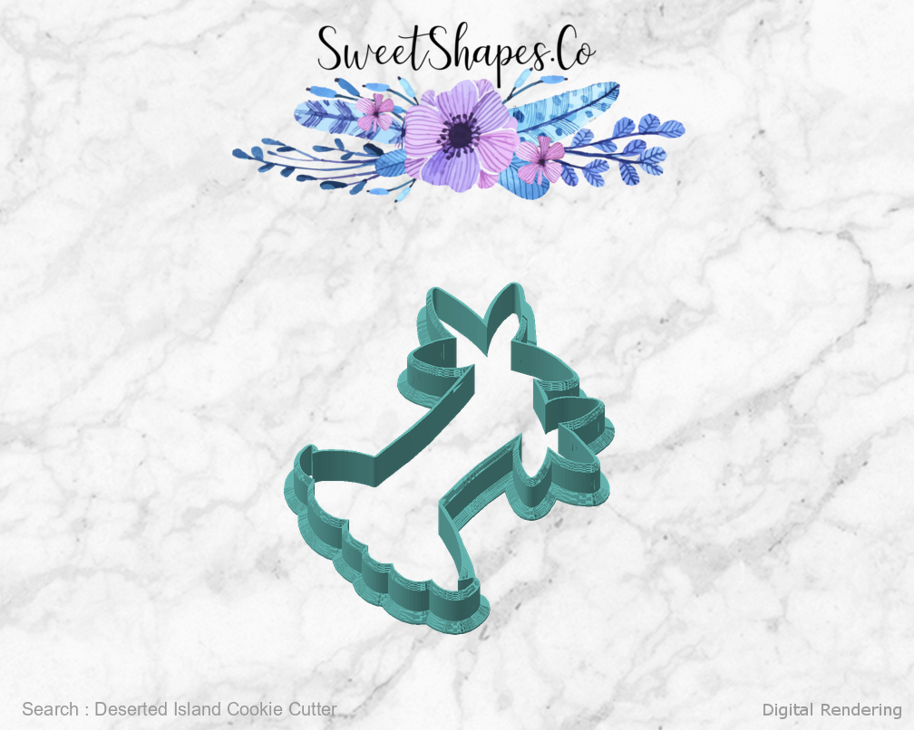 Deserted Island Cookie Cutter — angled front view