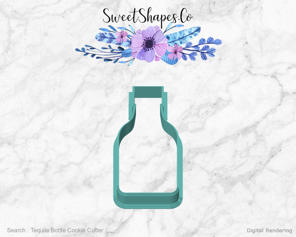 Tequila Bottle Cookie Cutter — front view