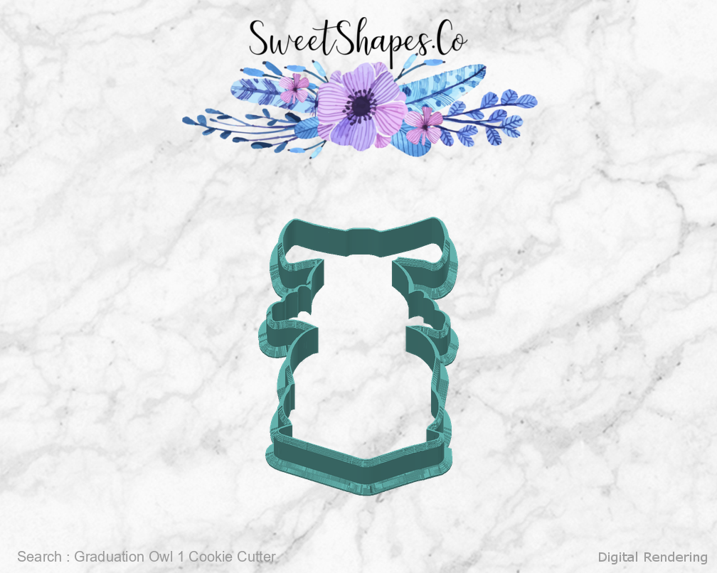 Graduation Owl 1 Cookie Cutter — back view