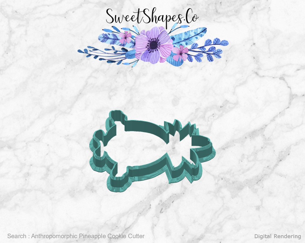 Anthropomorphic Pineapple Cookie Cutter — right view