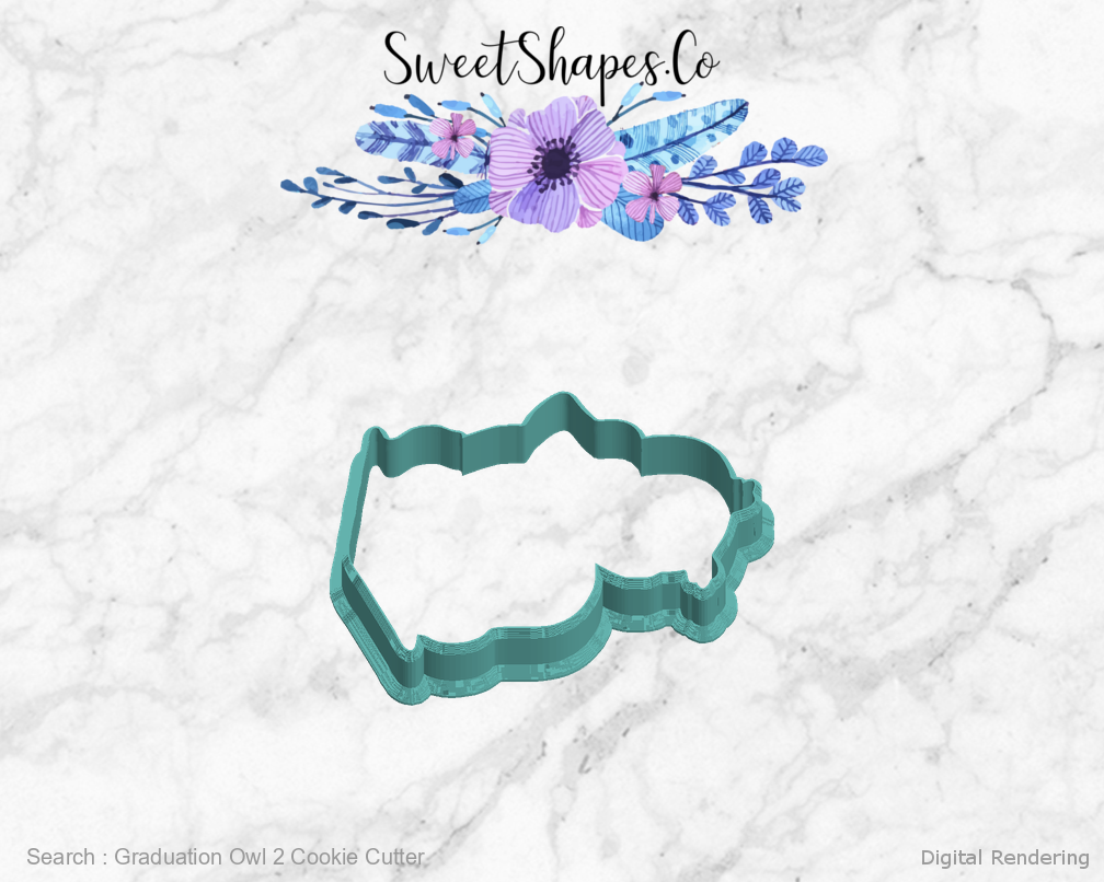Graduation Owl 2 Cookie Cutter — left view