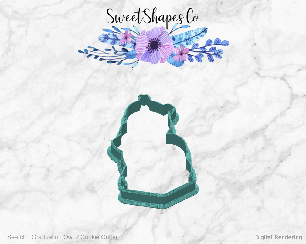 Graduation Owl 2 Cookie Cutter — back view