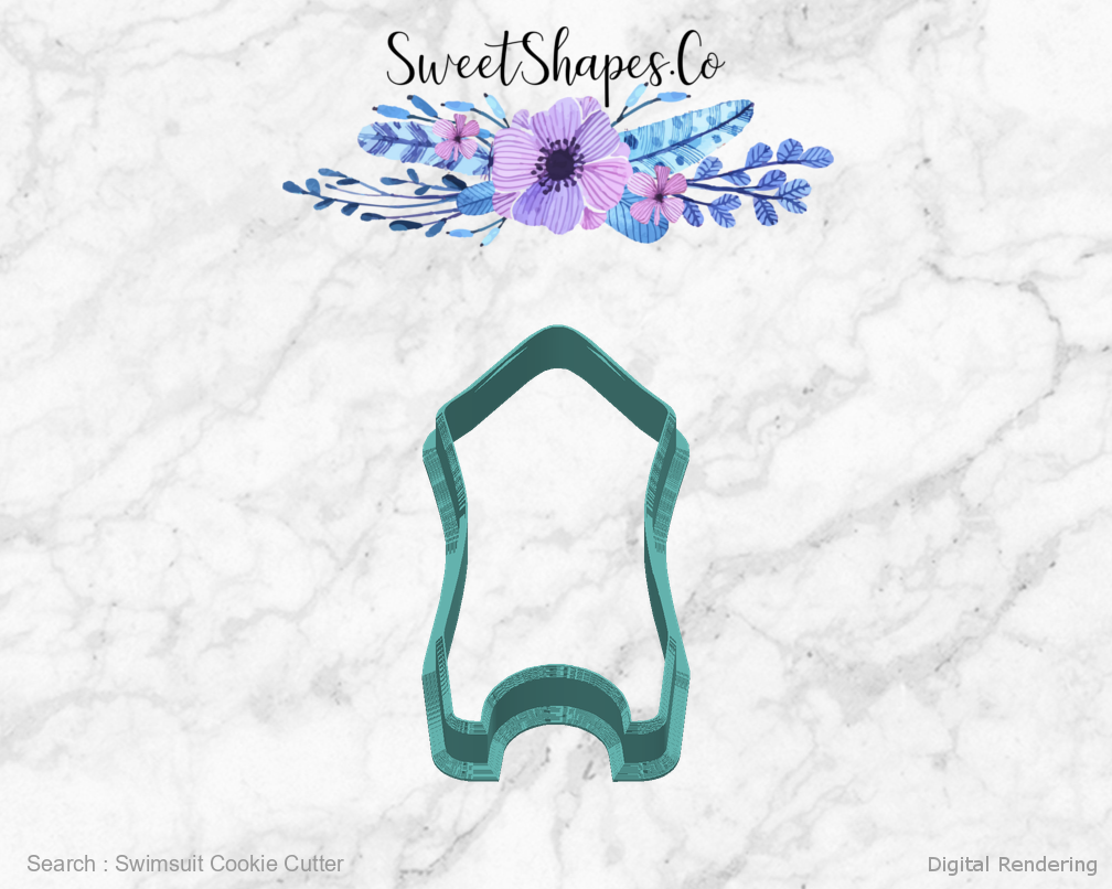 Swimsuit Cookie Cutter — back view