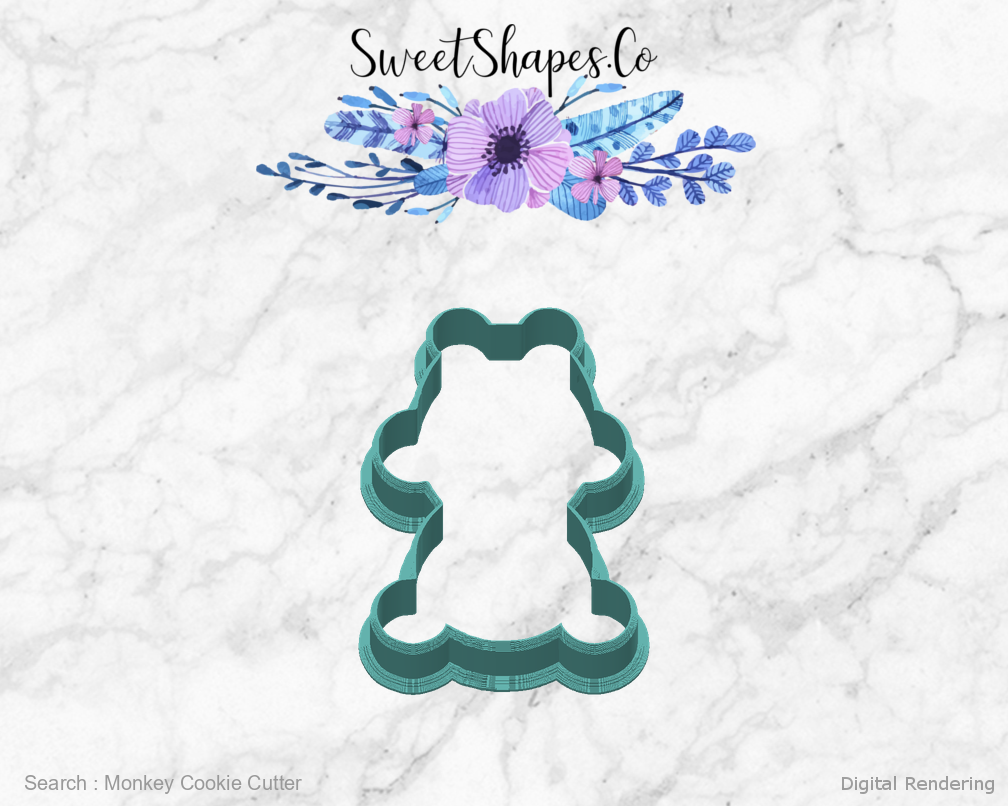Monkey Cookie Cutter — back view