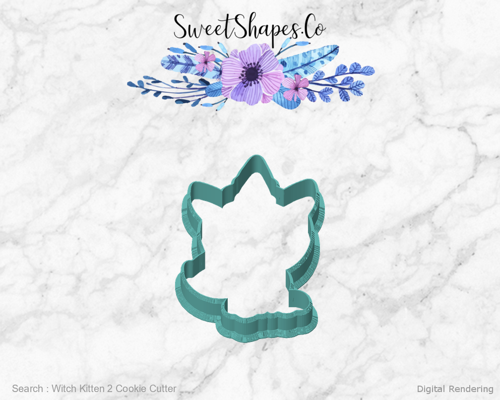 Witch Kitten 2 Cookie Cutter — front view
