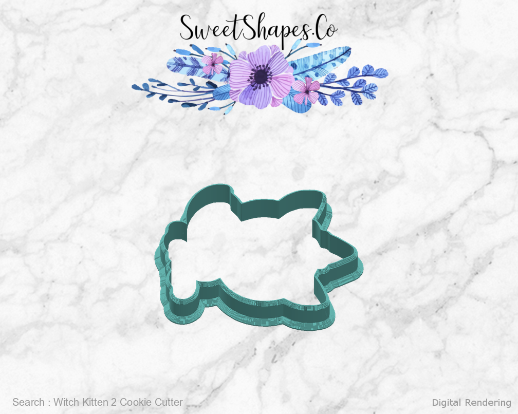 Witch Kitten 2 Cookie Cutter — right view