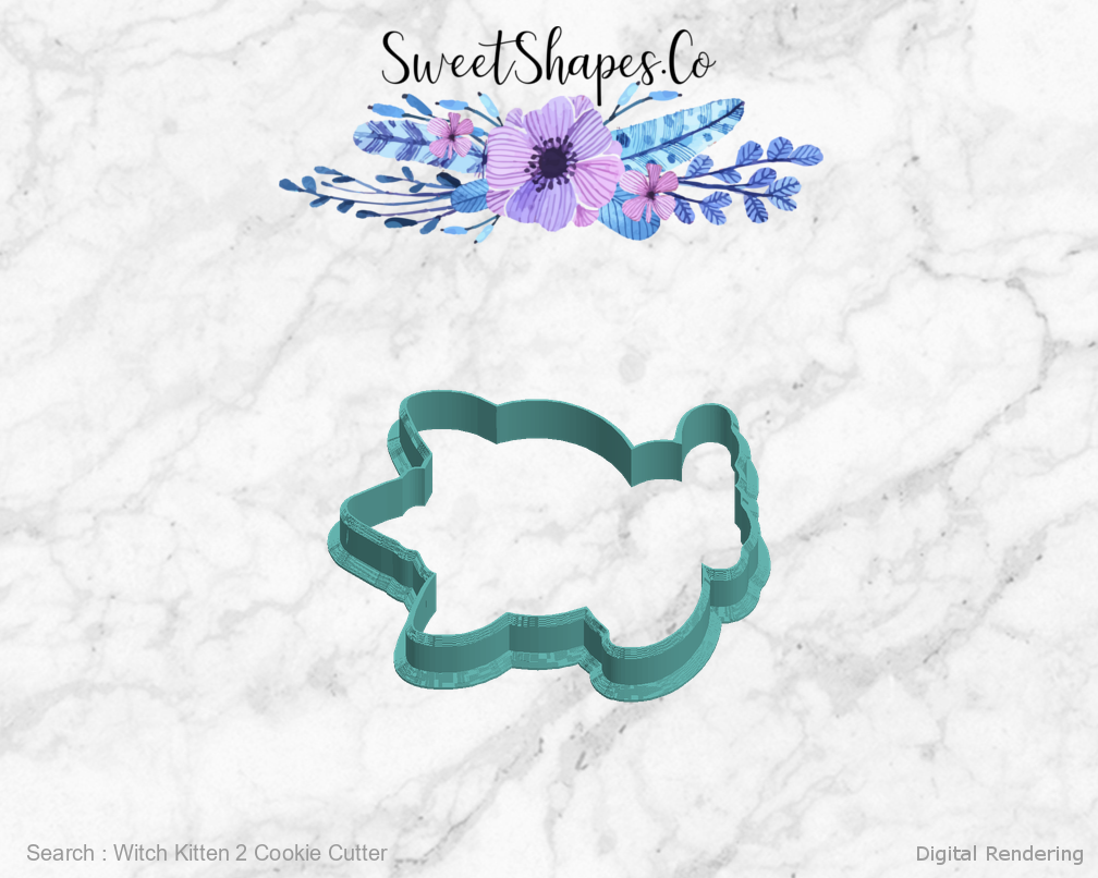Witch Kitten 2 Cookie Cutter — left view