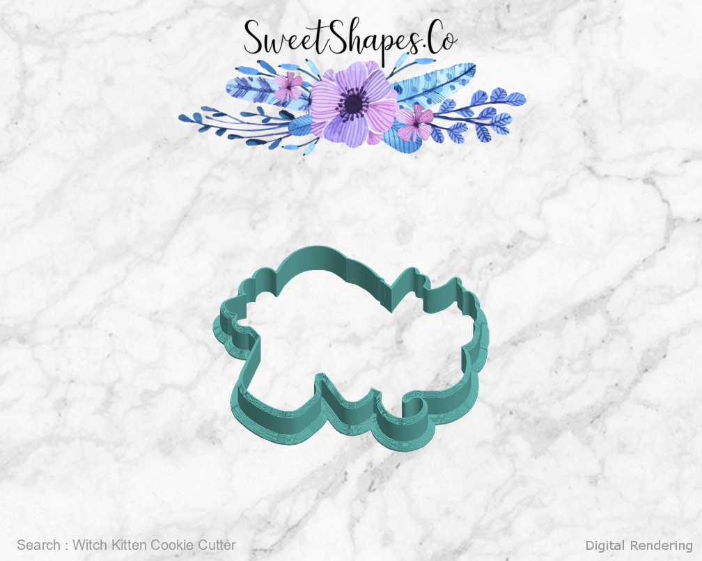 Witch Kitten Cookie Cutter — left view