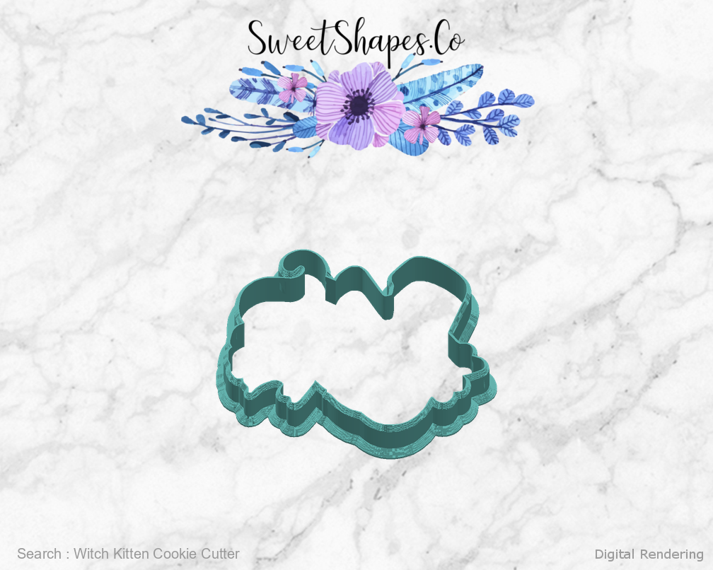 Witch Kitten Cookie Cutter — right view