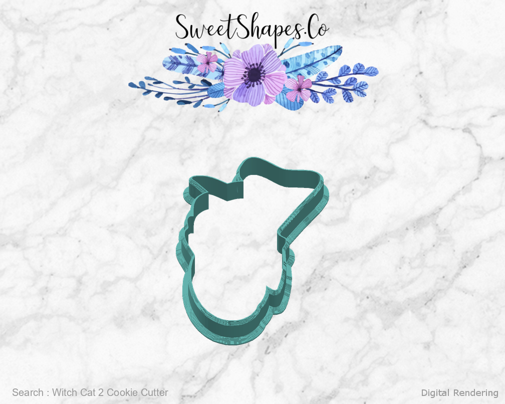 Witch Cat 2 Cookie Cutter — right view