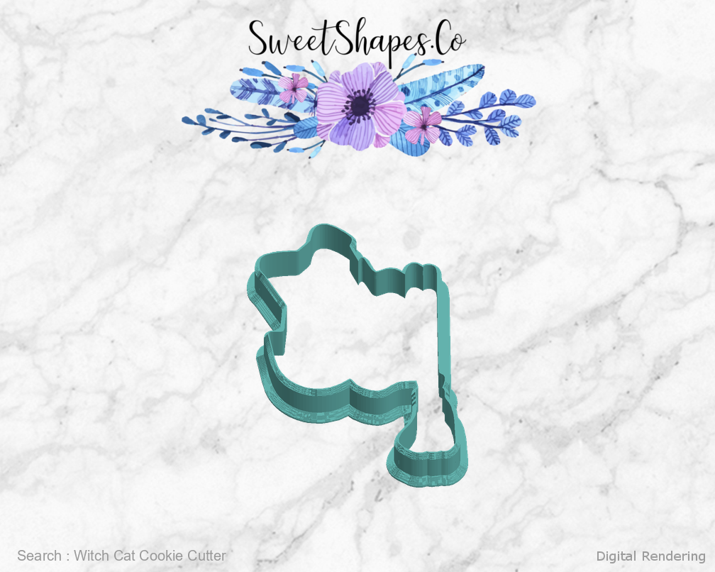 Witch Cat Cookie Cutter — left view