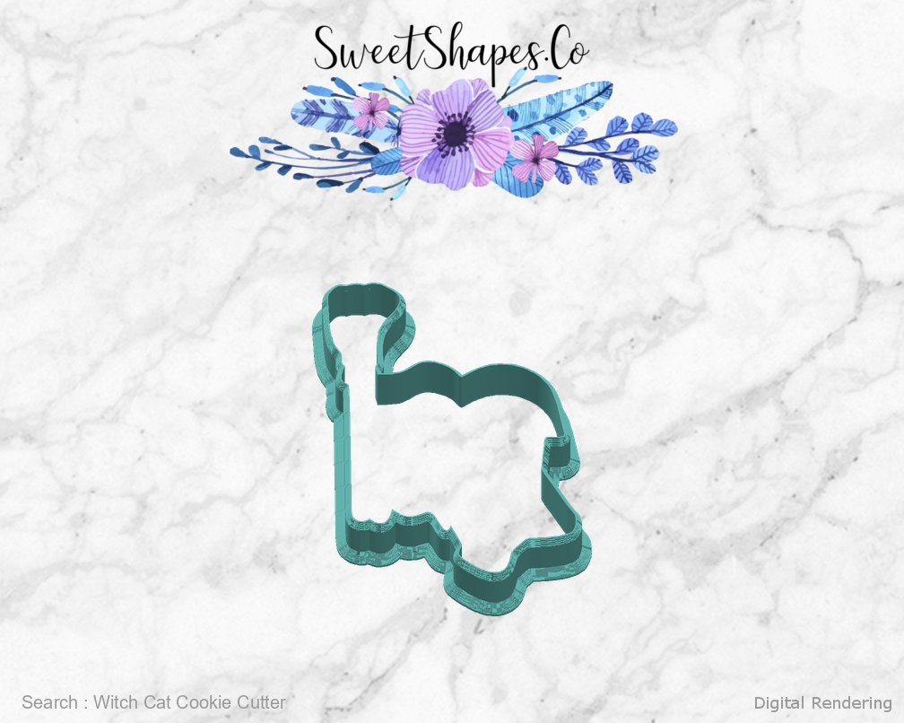 Witch Cat Cookie Cutter — right view