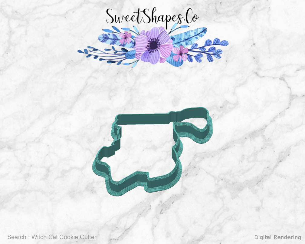 Witch Cat Cookie Cutter — back view