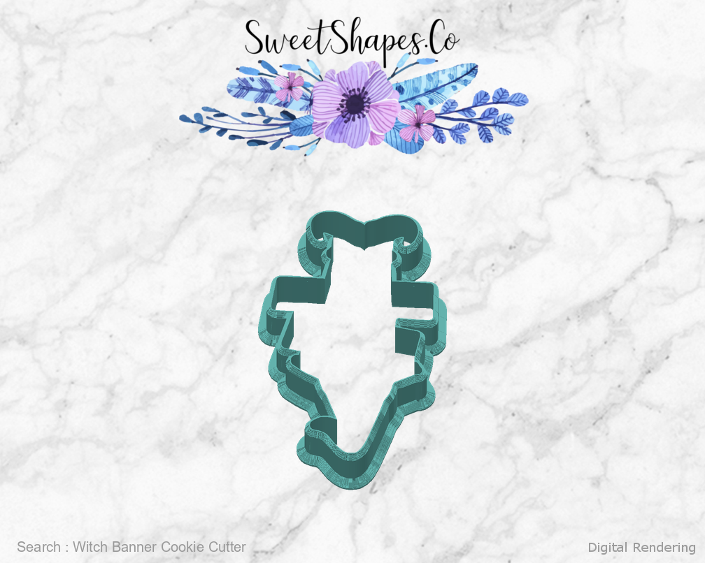 Witch Banner Cookie Cutter — back view