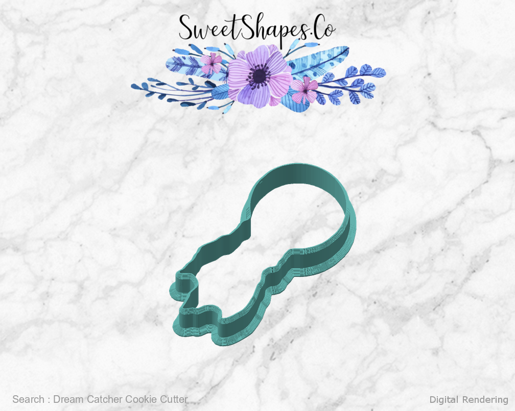 Dream Catcher Cookie Cutter — angled front view