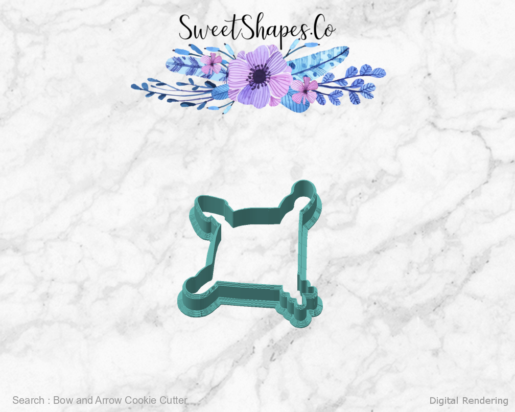 Bow and Arrow Cookie Cutter — angled front view