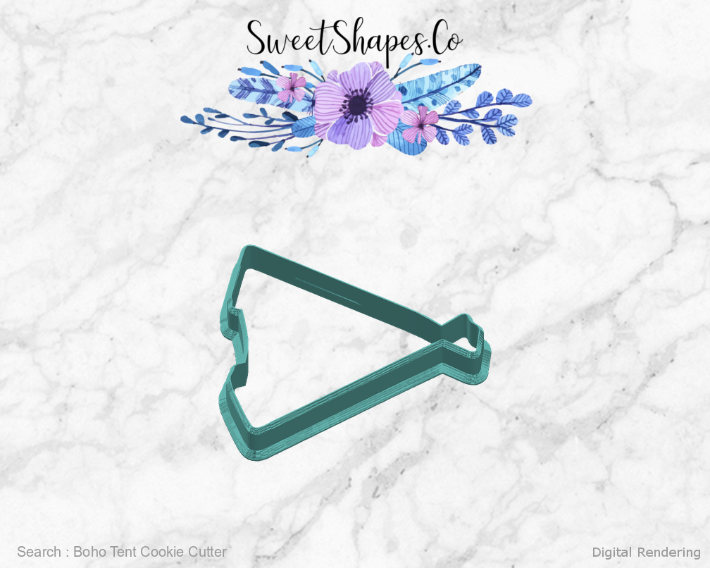 Boho Tent Cookie Cutter — right view