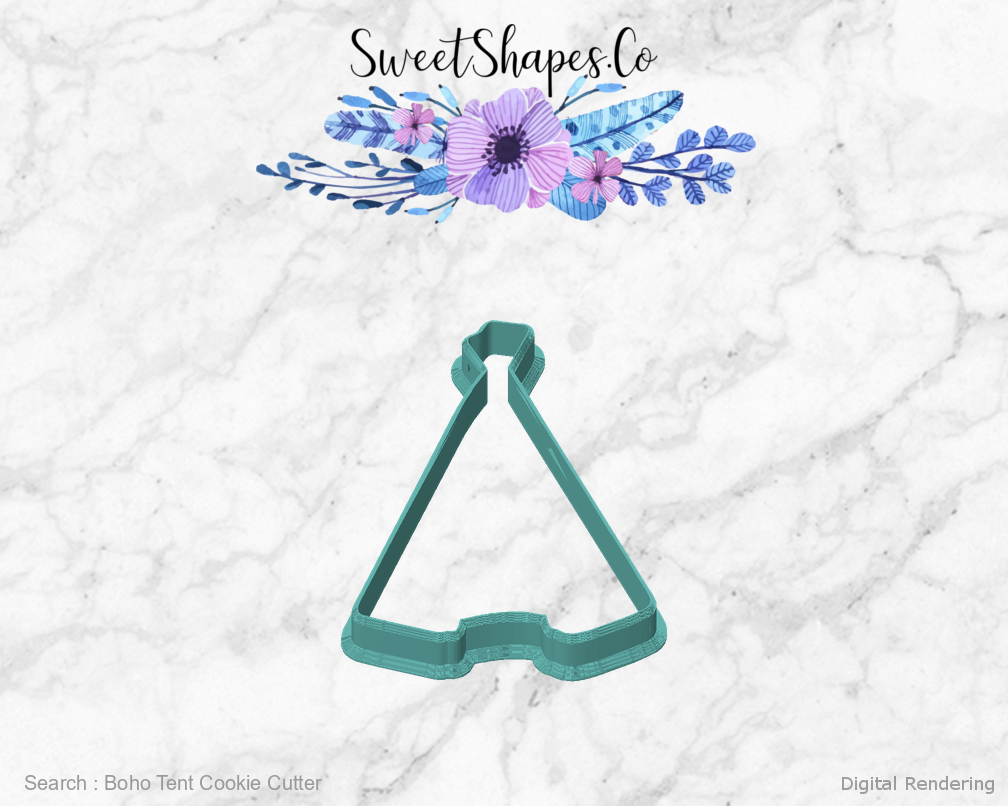 Boho Tent Cookie Cutter — front view