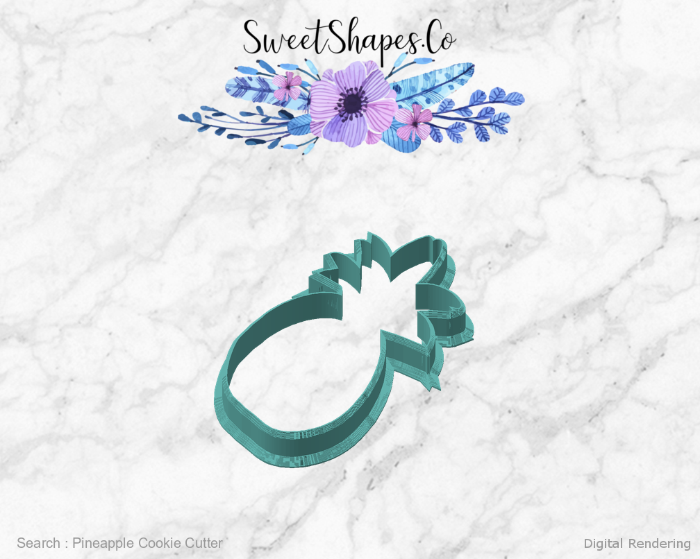 Pineapple Cookie Cutter — angled front view