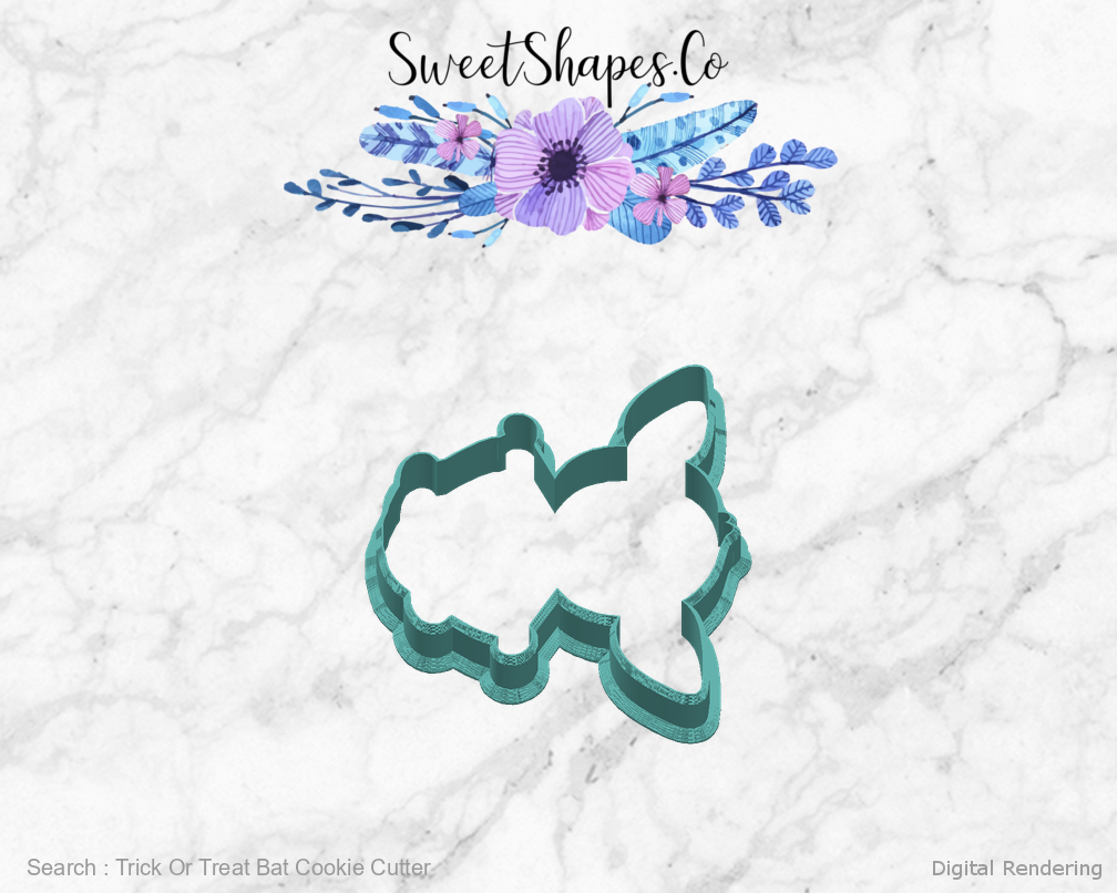 Trick Or Treat Bat Cookie Cutter — right view