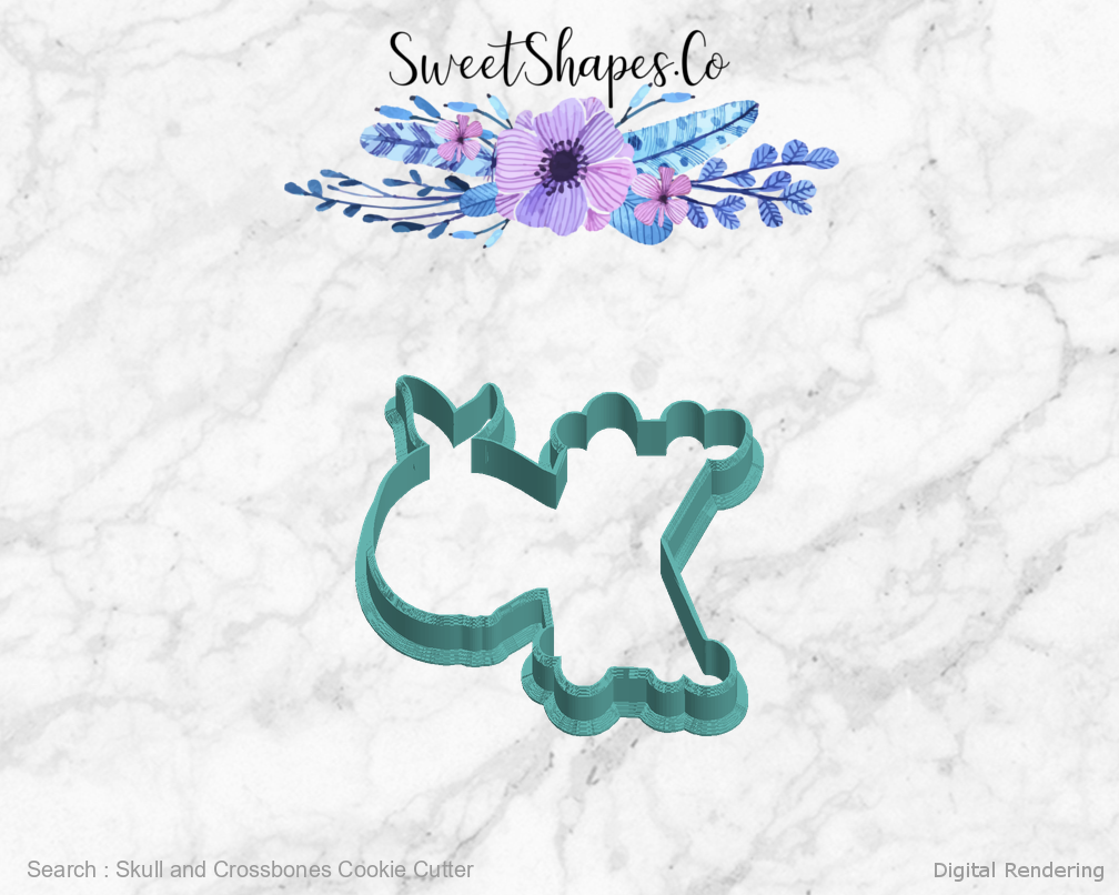 Skull and Crossbones Cookie Cutter — left view