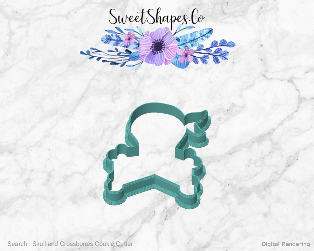Skull and Crossbones Cookie Cutter — front view