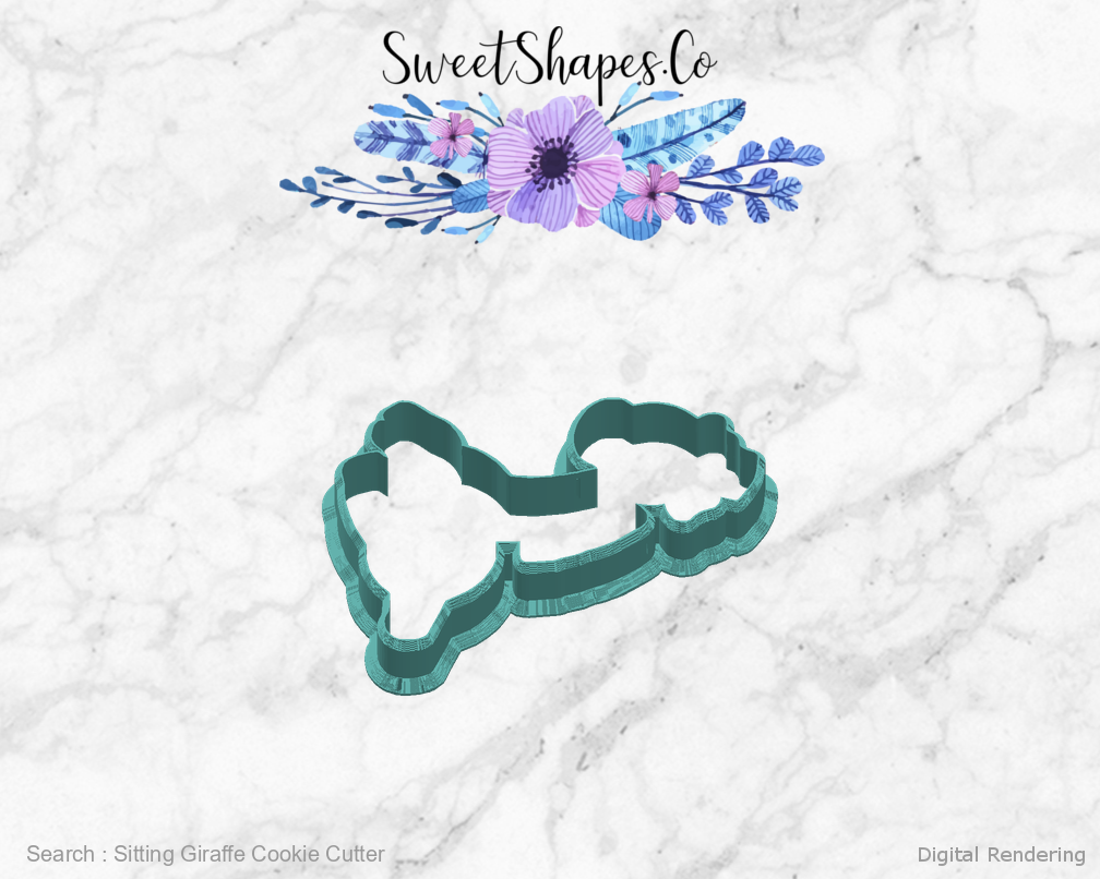 Sitting Giraffe Cookie Cutter — right view