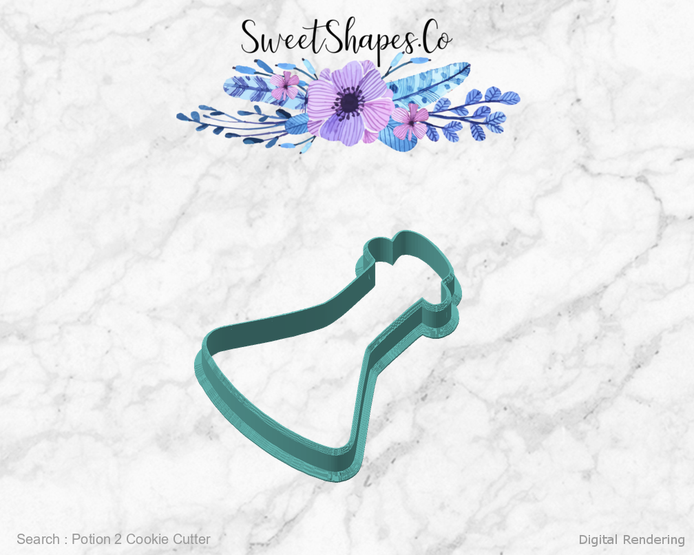 Potion 2 Cookie Cutter — angled front view