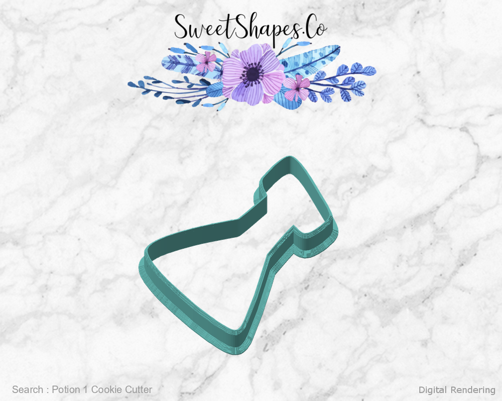Potion 1 Cookie Cutter — angled front view