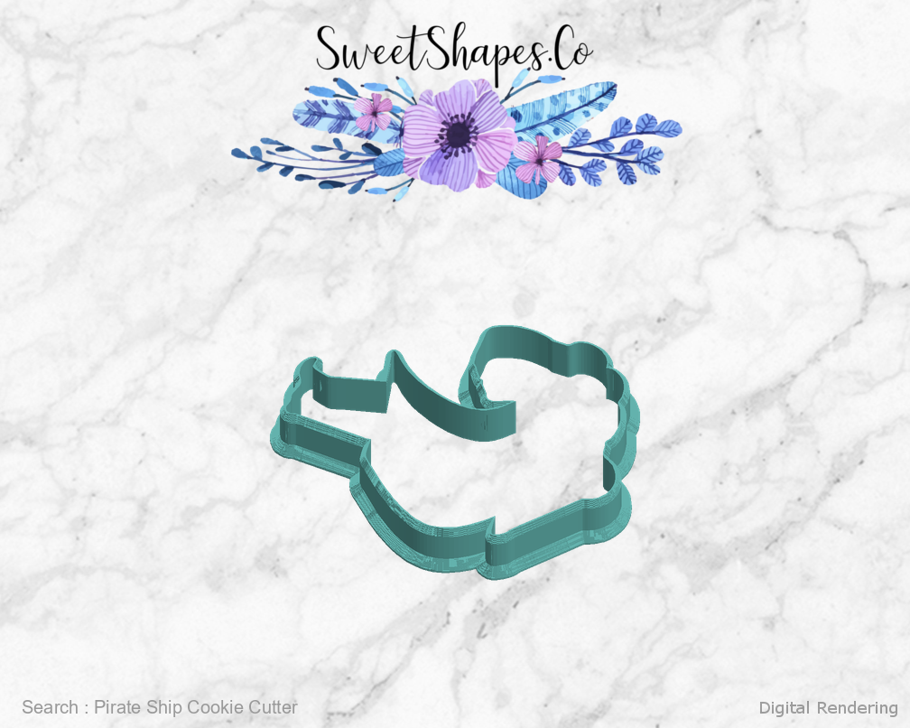 Pirate Ship Cookie Cutter — left view