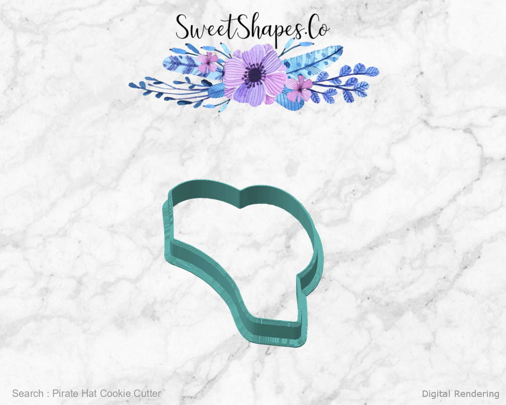 Pirate Hat Cookie Cutter — angled front view