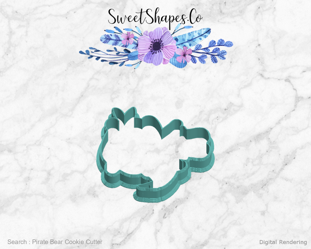 Pirate Bear Cookie Cutter — left view