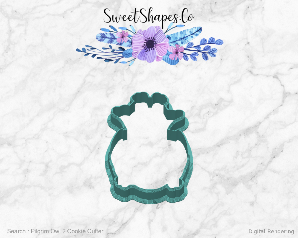 Pilgrim Owl 2 Cookie Cutter — back view