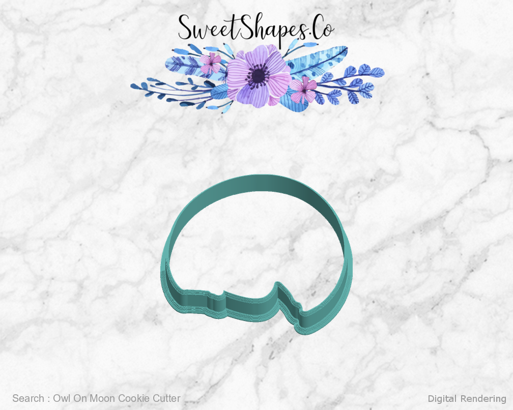 Owl On Moon Cookie Cutter — left view