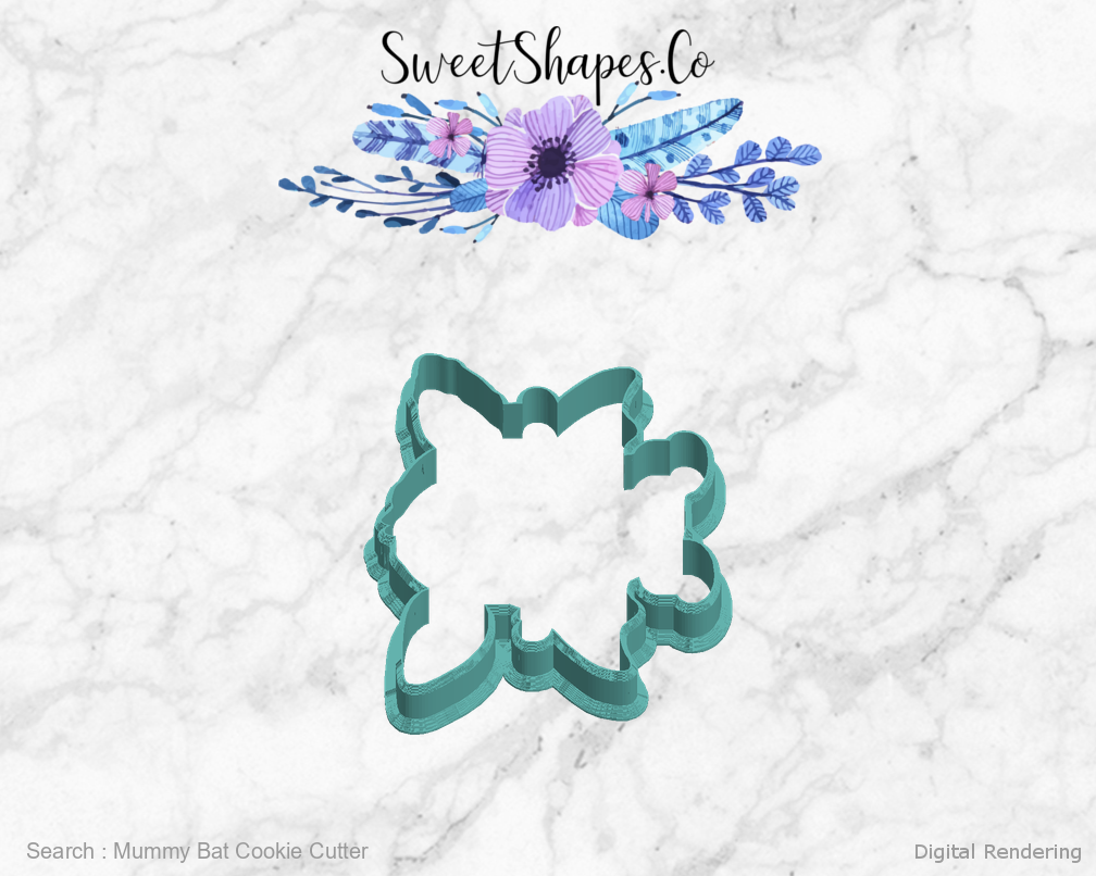 Mummy Bat Cookie Cutter — left view