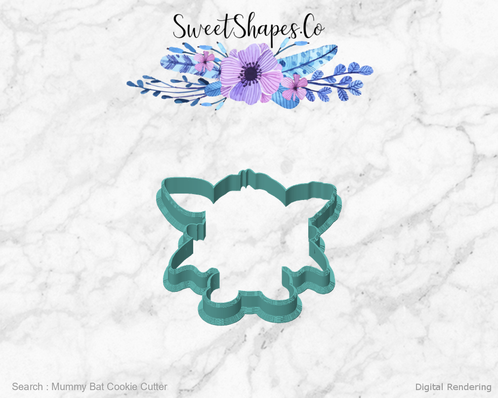 Mummy Bat Cookie Cutter — front view