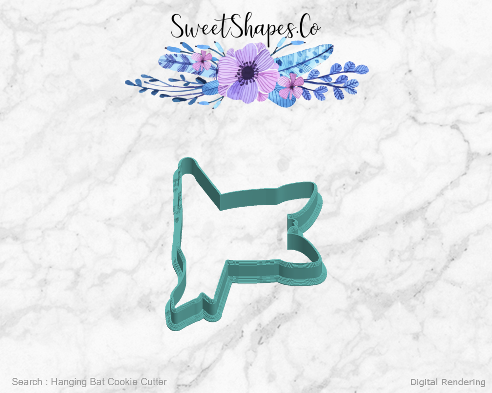 Hanging Bat Cookie Cutter — left view