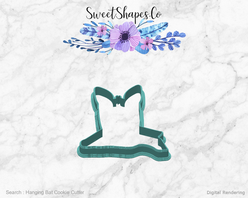 Hanging Bat Cookie Cutter — back view