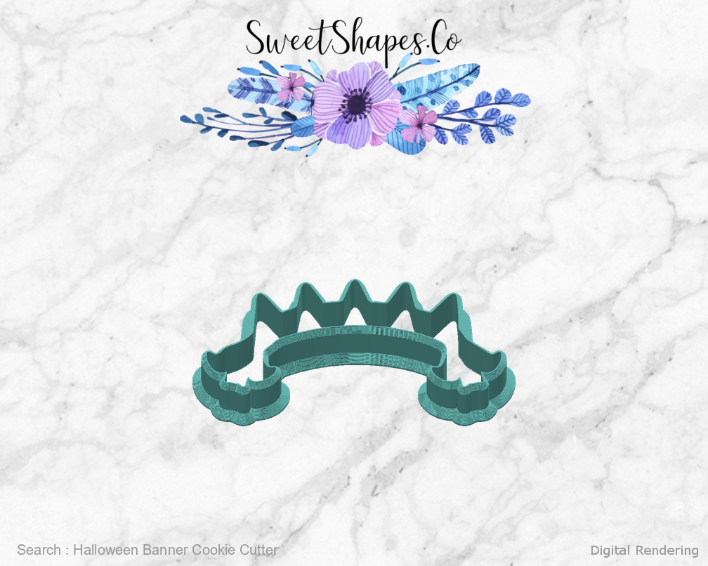 Halloween Banner Cookie Cutter — back view