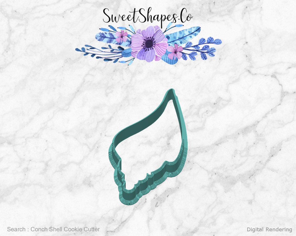 Conch Shell Cookie Cutter — back view
