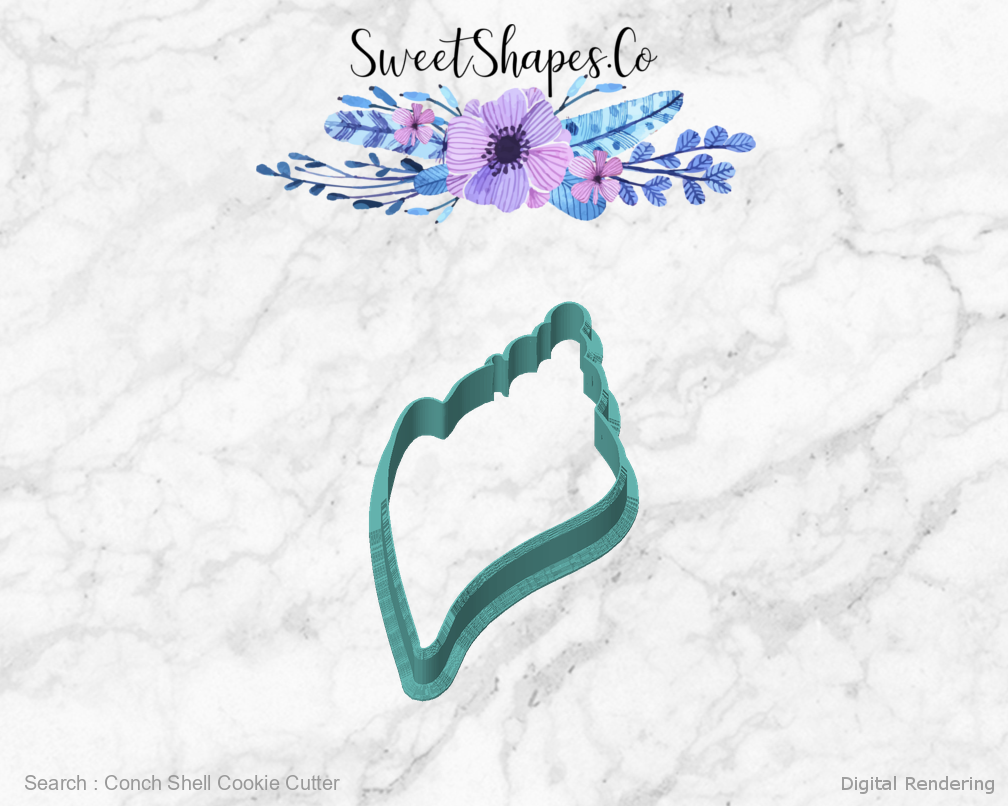 Conch Shell Cookie Cutter — front view
