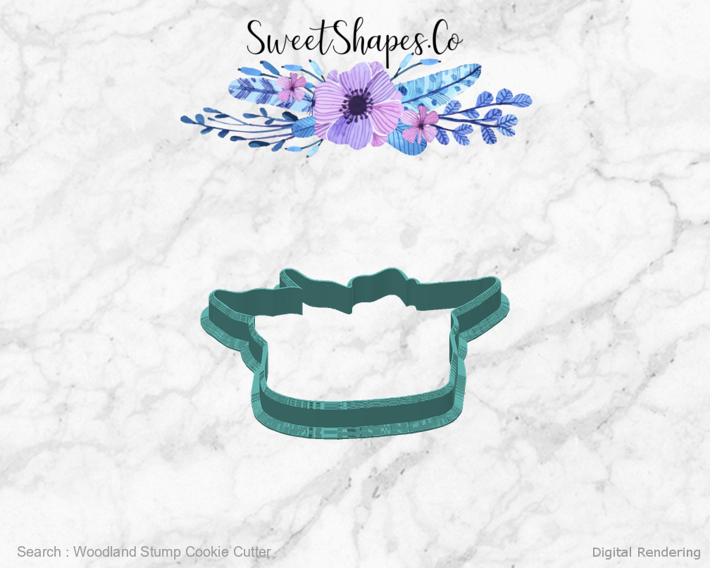 Woodland Stump Cookie Cutter — back view