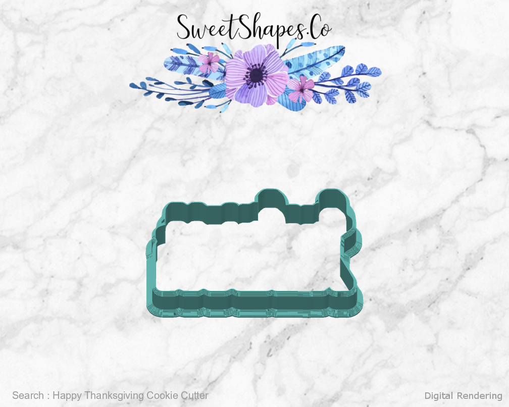 Happy Thanksgiving Cookie Cutter — back view