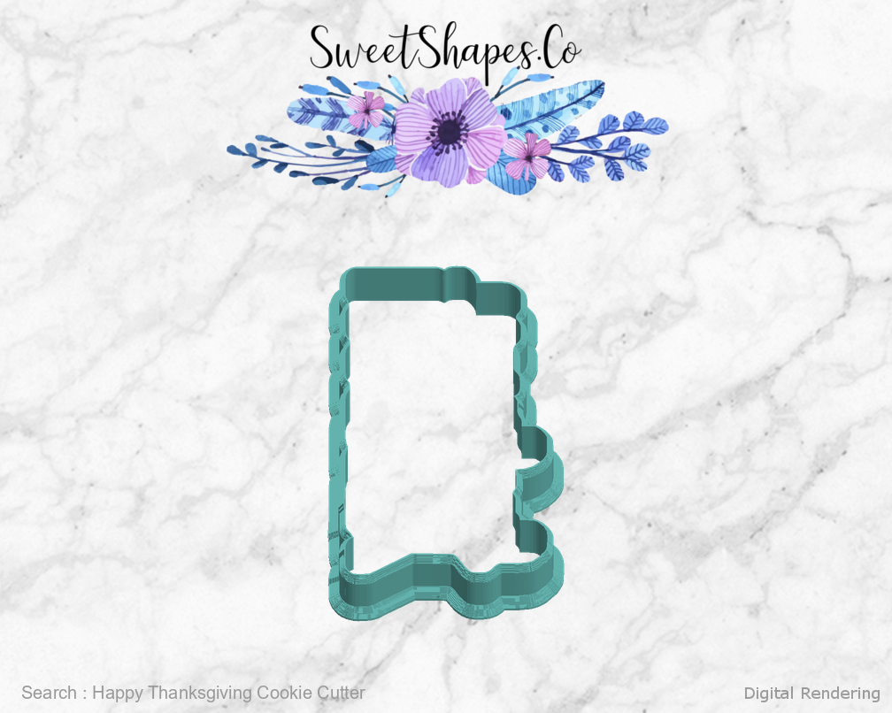 Happy Thanksgiving Cookie Cutter — left view