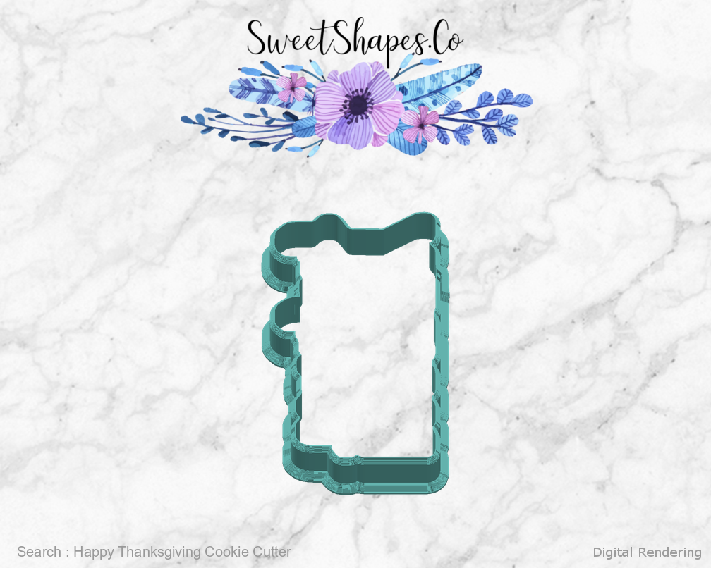 Happy Thanksgiving Cookie Cutter — right view